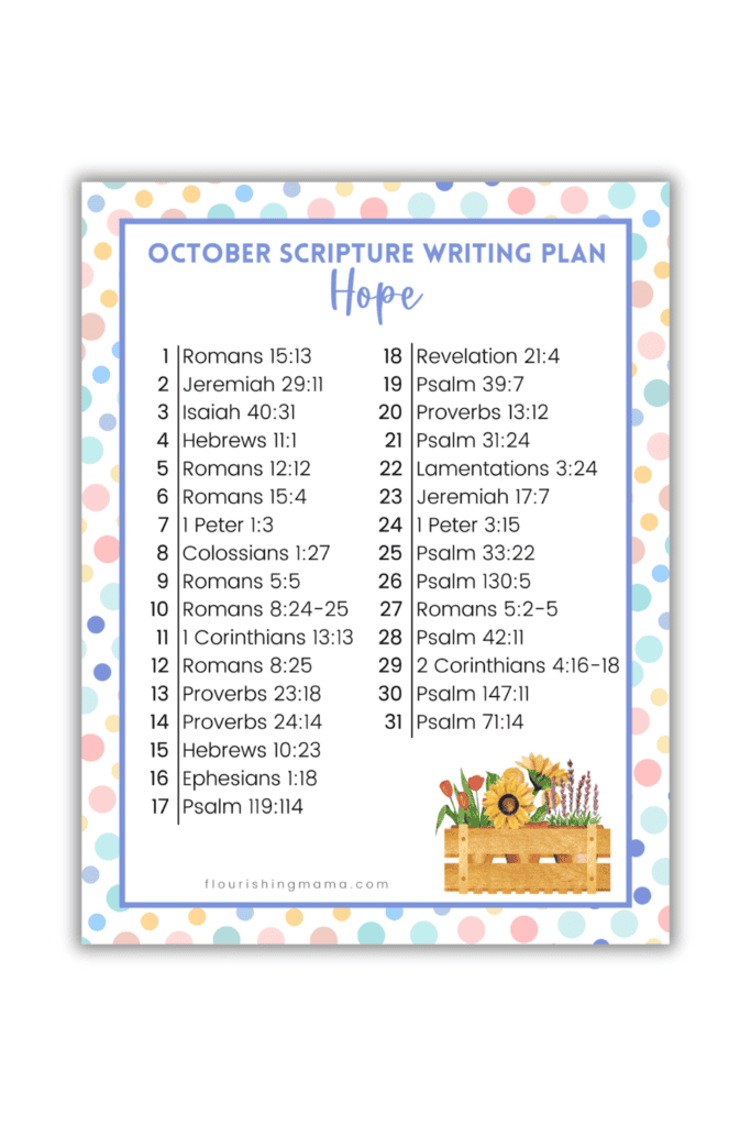 October Scripture writing plan