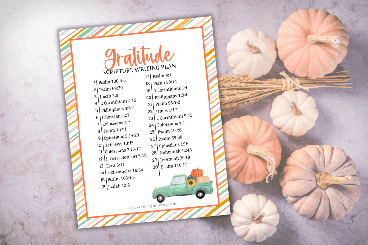 november Scripture writing plan | gratitude Bible verse list