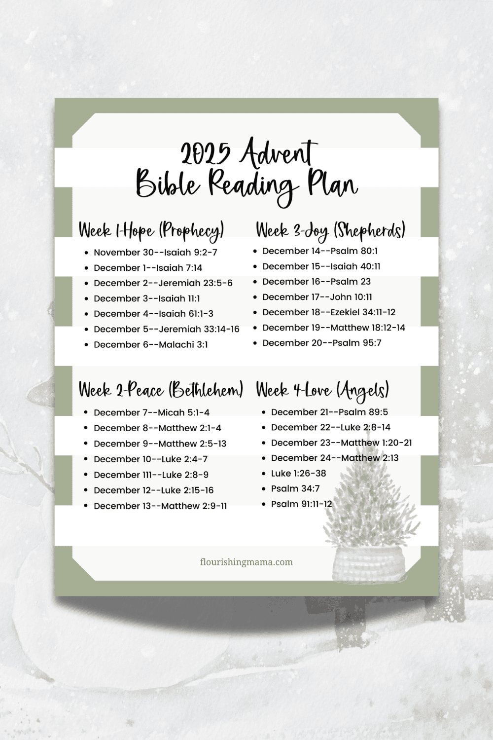 25 Daily Bible Readings for Advent 2025 (Free Printable Plan)