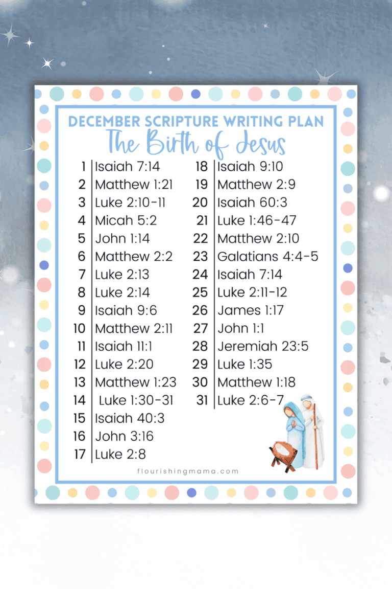 December Scripture writing plan