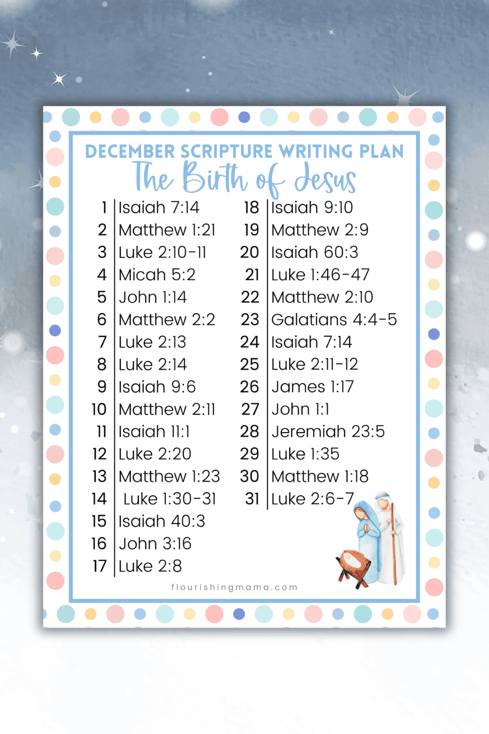 December Scripture writing plan