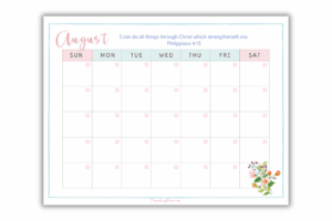 Free Printable Monthly Bible Verse Calendar