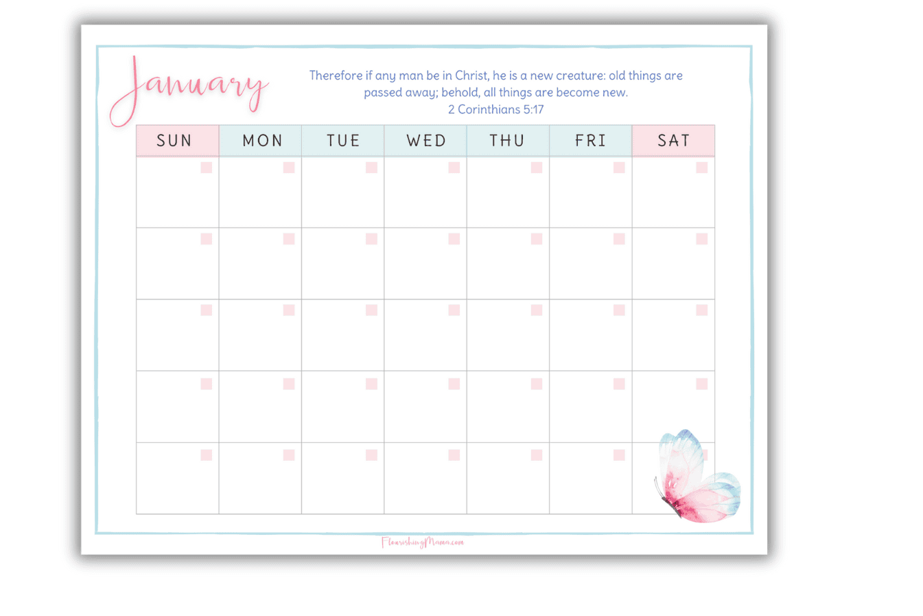 January Bible Verse calendar