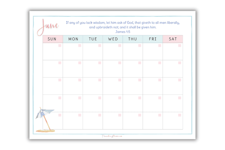 june bible verse calendar