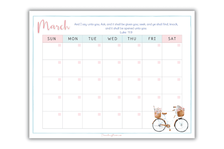 march bible verse calendar