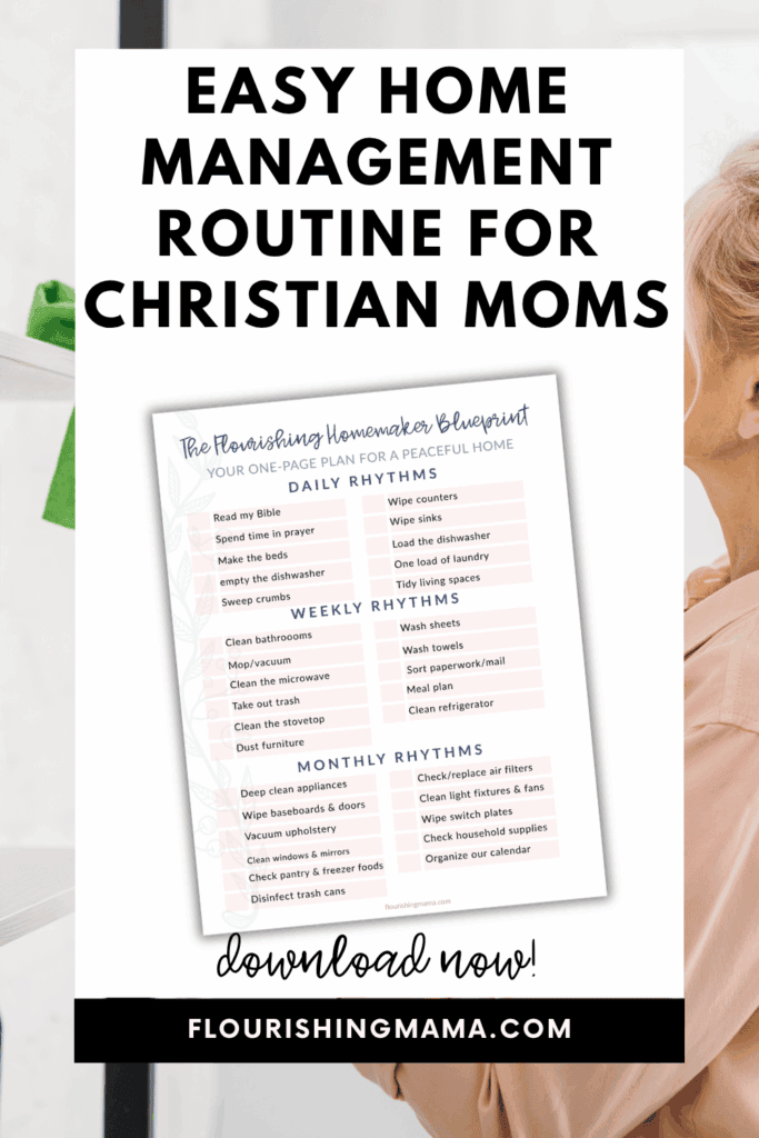 cleaning schedule for christian moms
