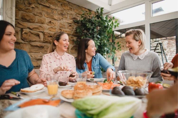 group of women eating together