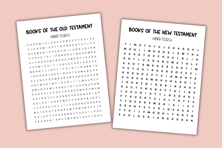 books of the bible word searches
