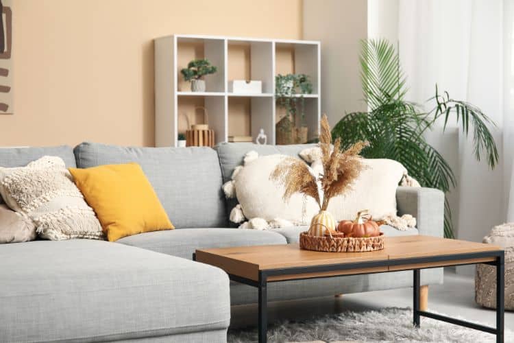 living room prepared for guests