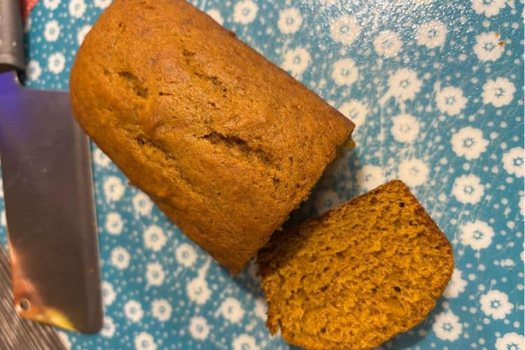 loaf of pumpkin bread