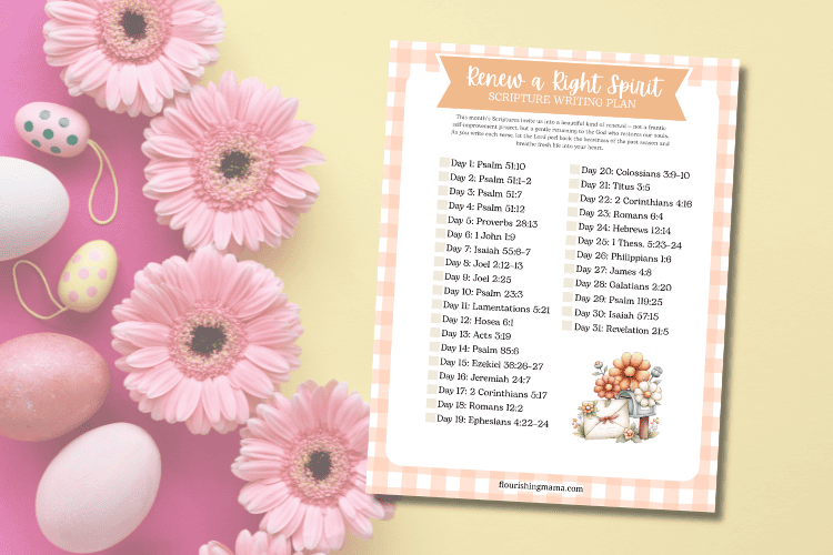 renew a right spirit scripture writing plan