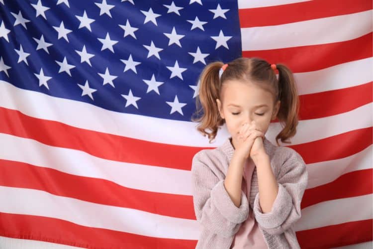 little girl praying for america