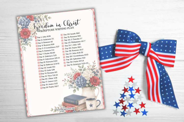 july scripture writing plan--freedom in christ