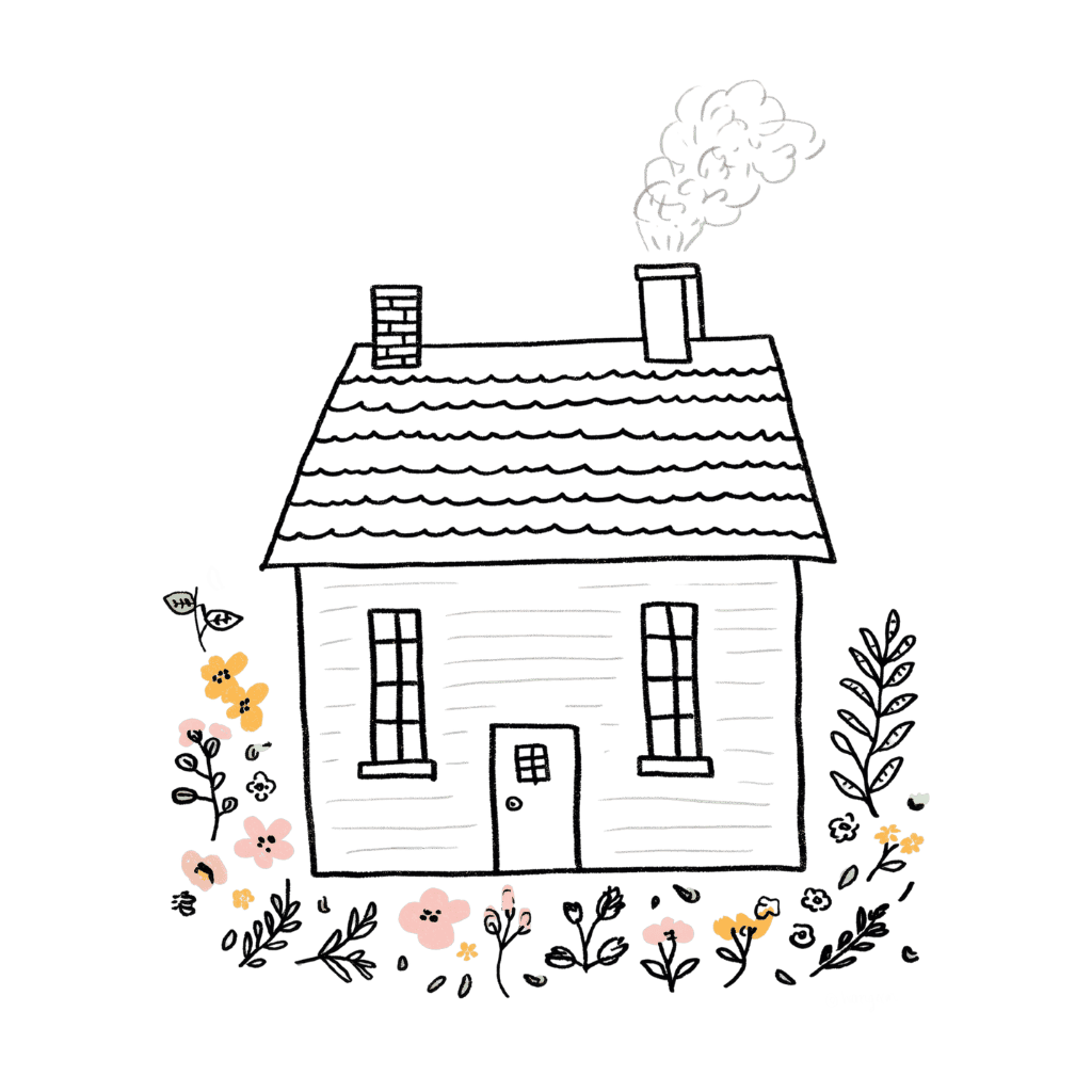house with flowers