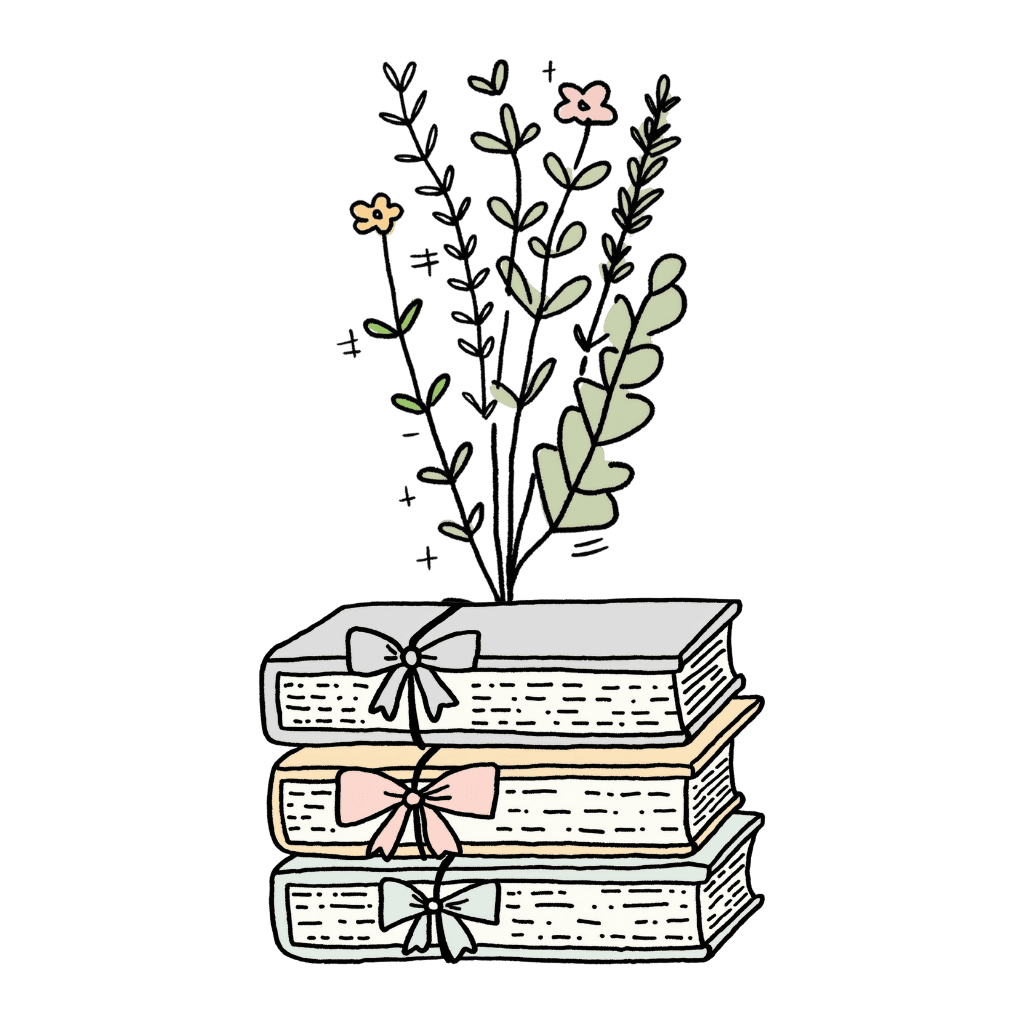 books and flowers