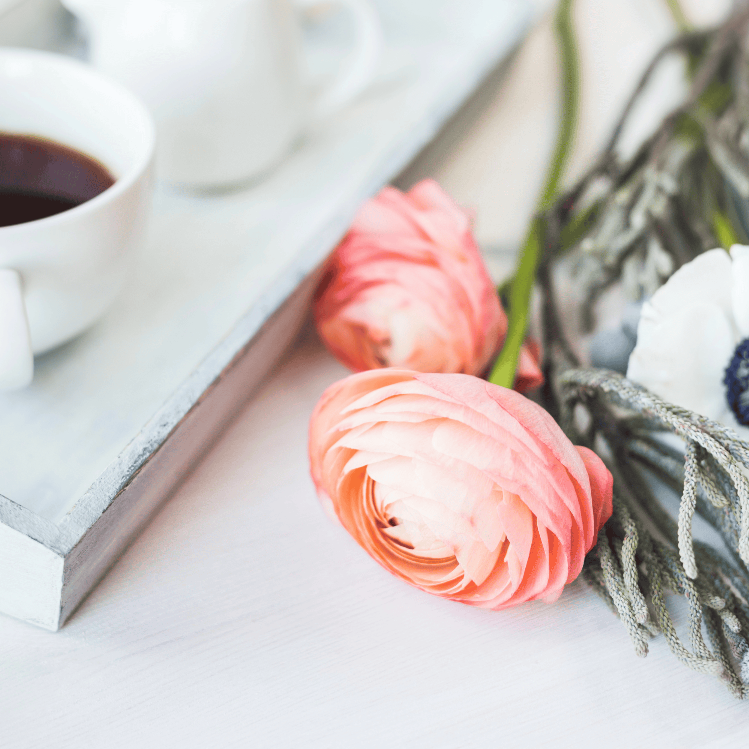 coffee and flowers