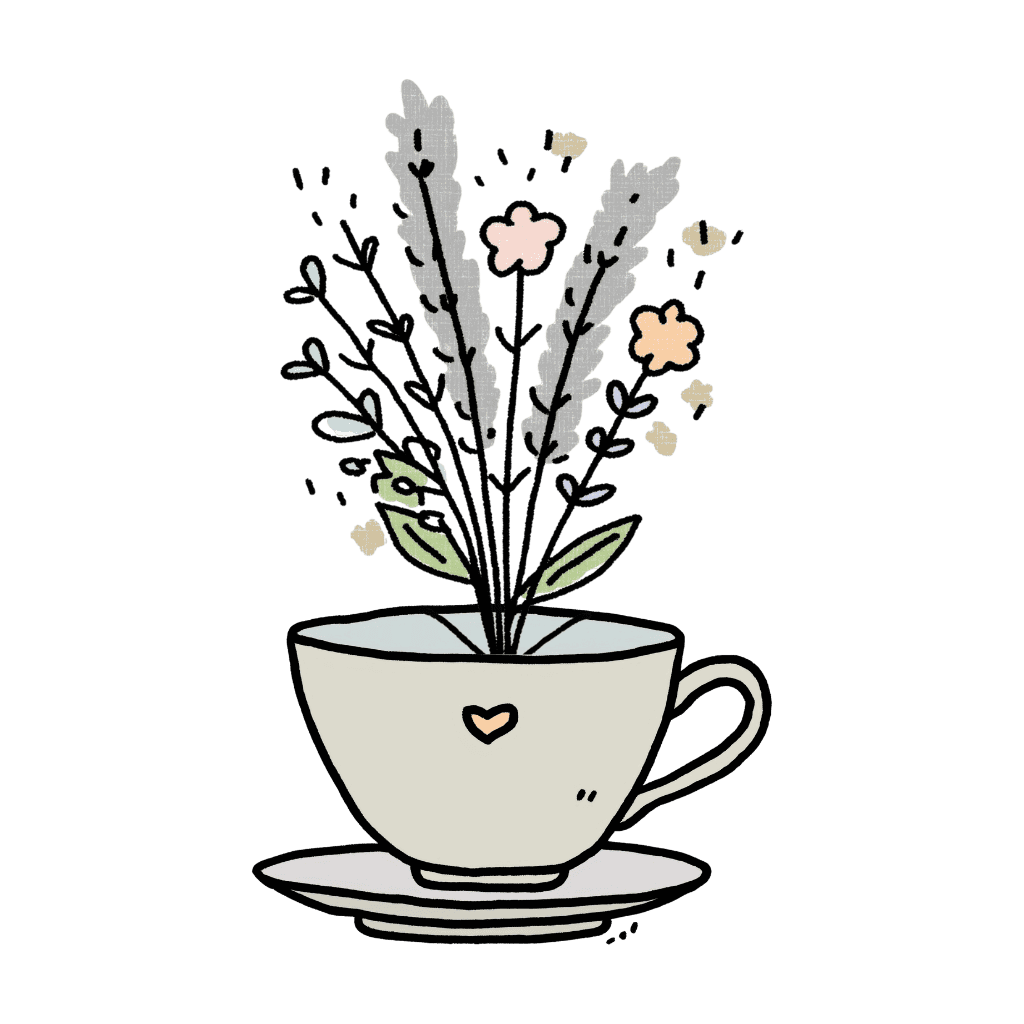 coffee mug with flowers