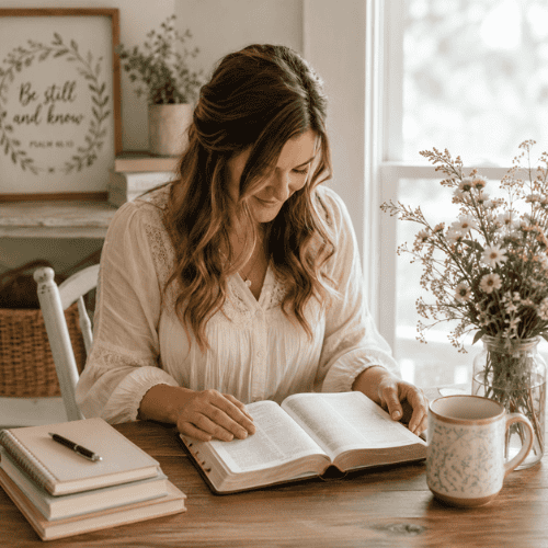 woman reading her bible