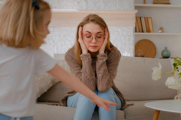 mother who feels anxious and overwhelmed