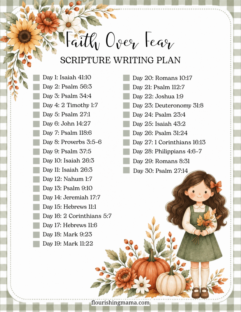 faith over fear scripture writing plan