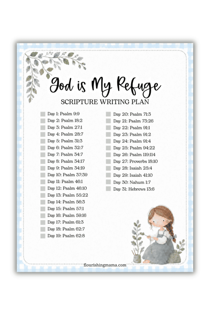 God is My Refuge Scripture Writing Plan