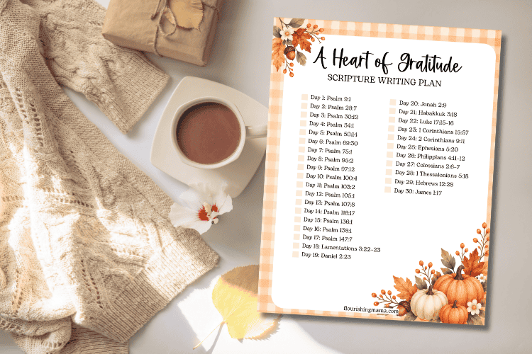 a heart of gratitude Scripture writing plan